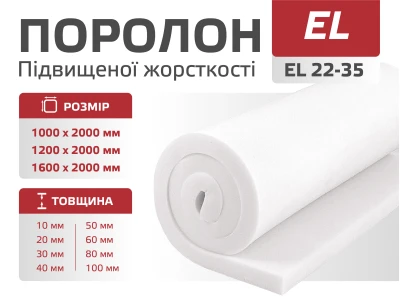 Поролон листовий 22-35 (2м)