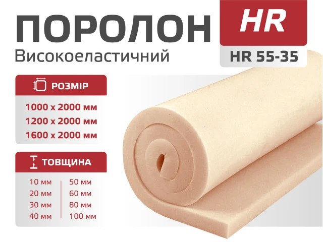Поролон листовий HR 55-35 