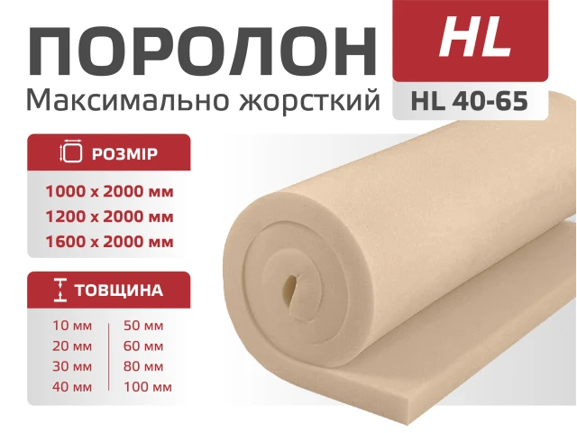 Поролон листовий HL 40-65 