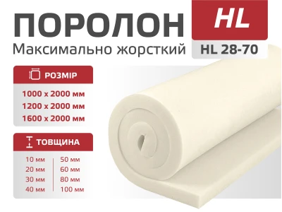 Поролон листовий HL  28-70