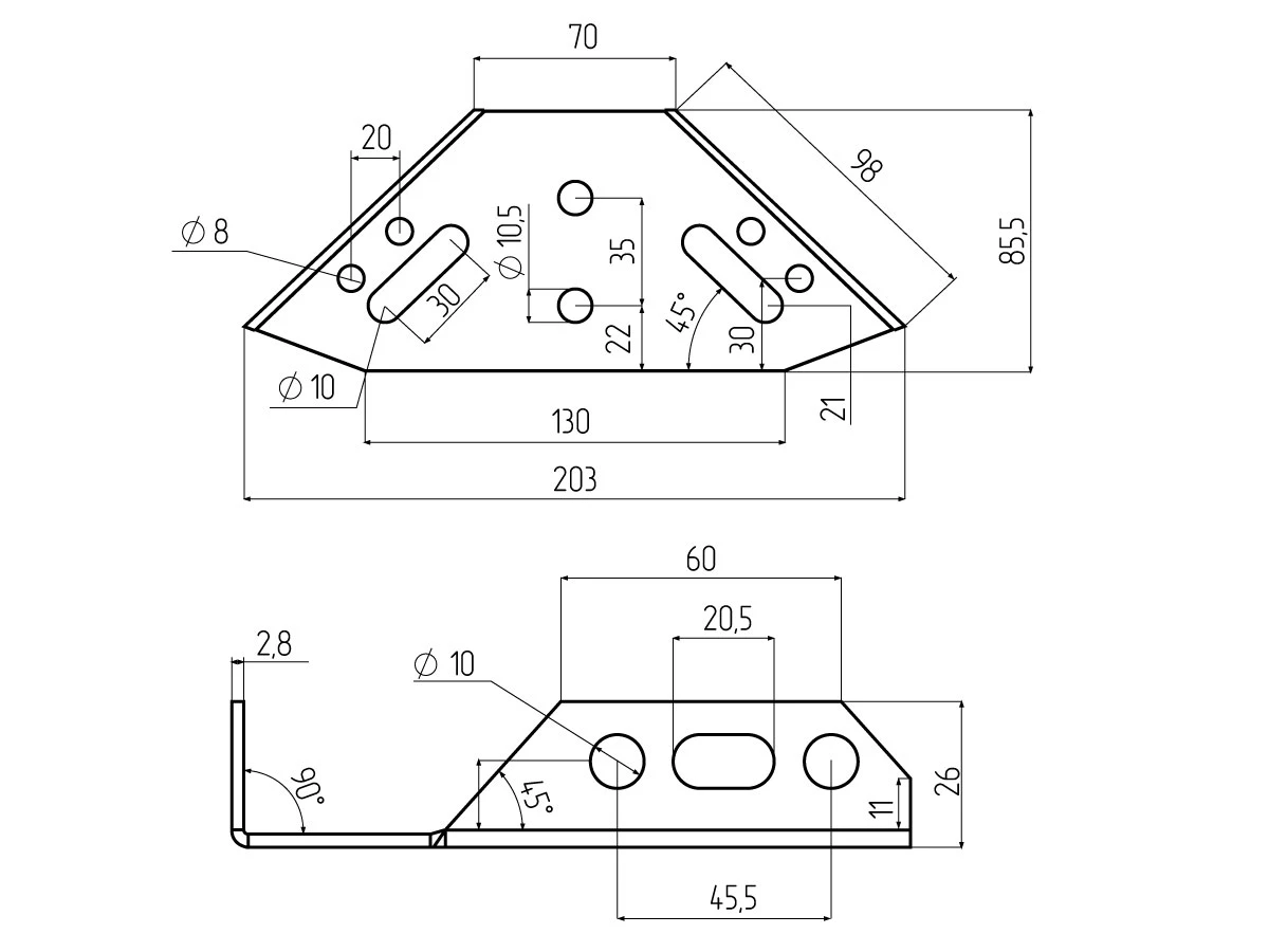 Косинка-бабочка біла 