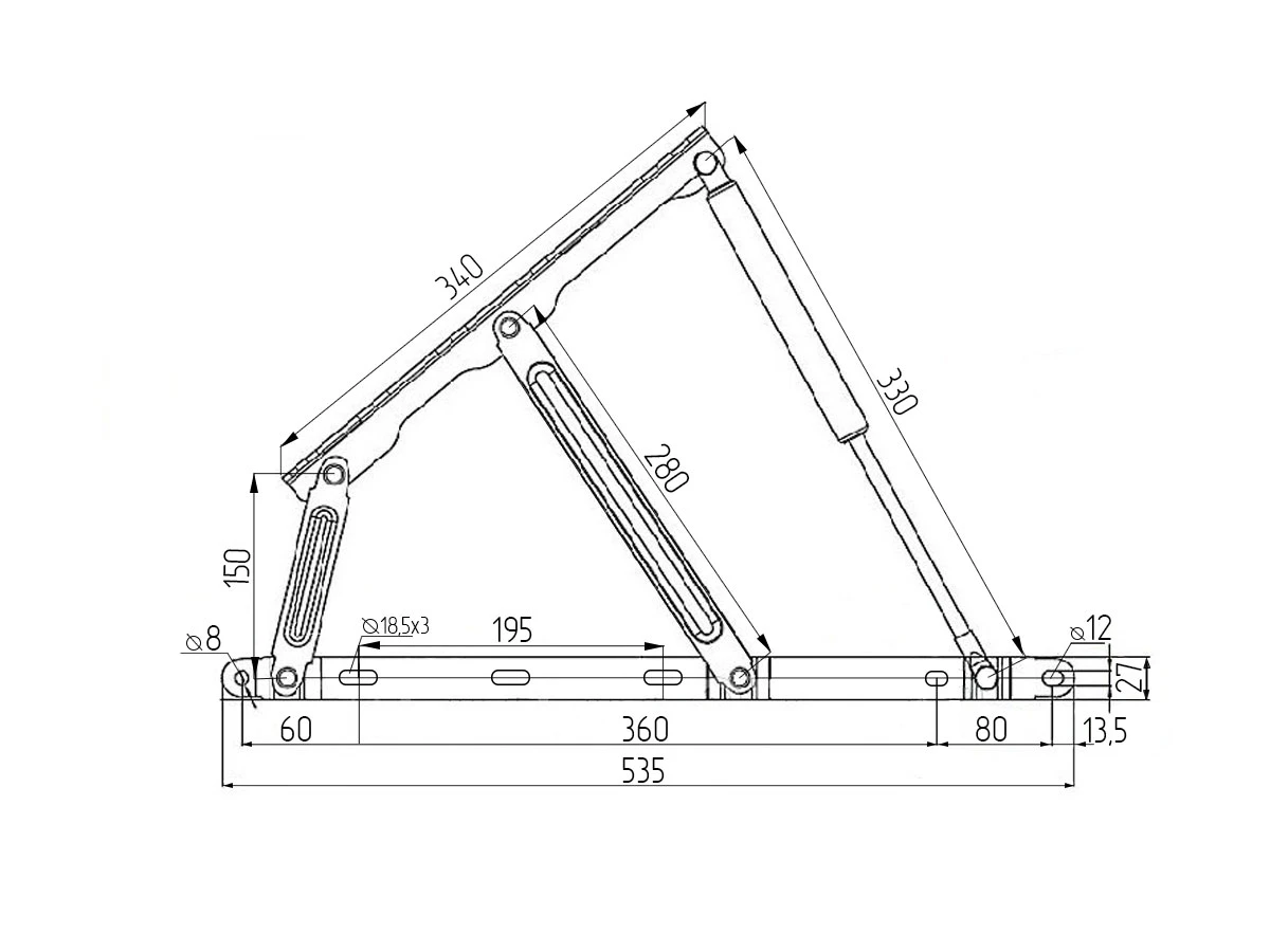 Механізм К-269 (сірий під 38см амортизатор) 