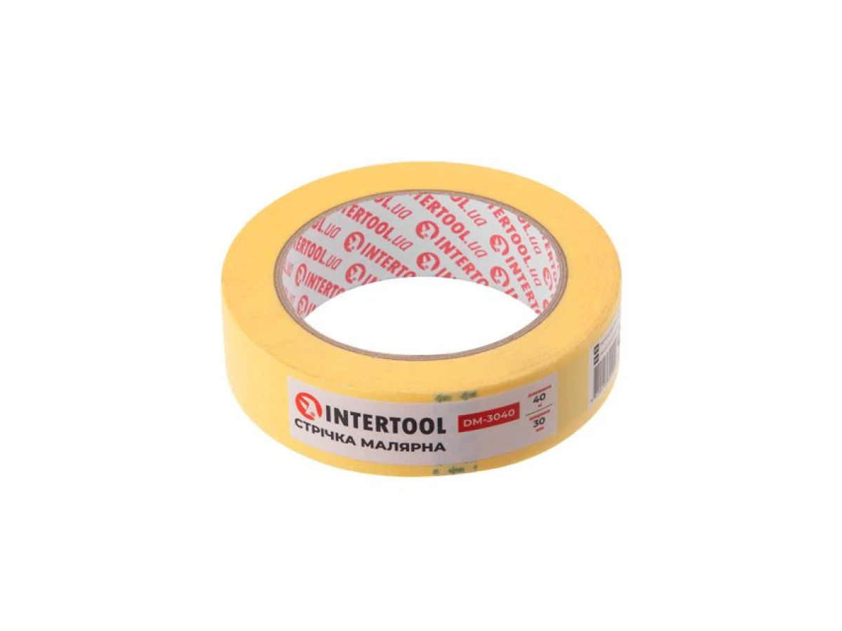 Стрічка малярська 30 мм, 40 м, жовта INTERTOOL DM-3040 