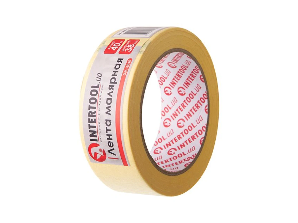 Стрічка малярська 38 мм, 40 м, жовта INTERTOOL DM-3840 