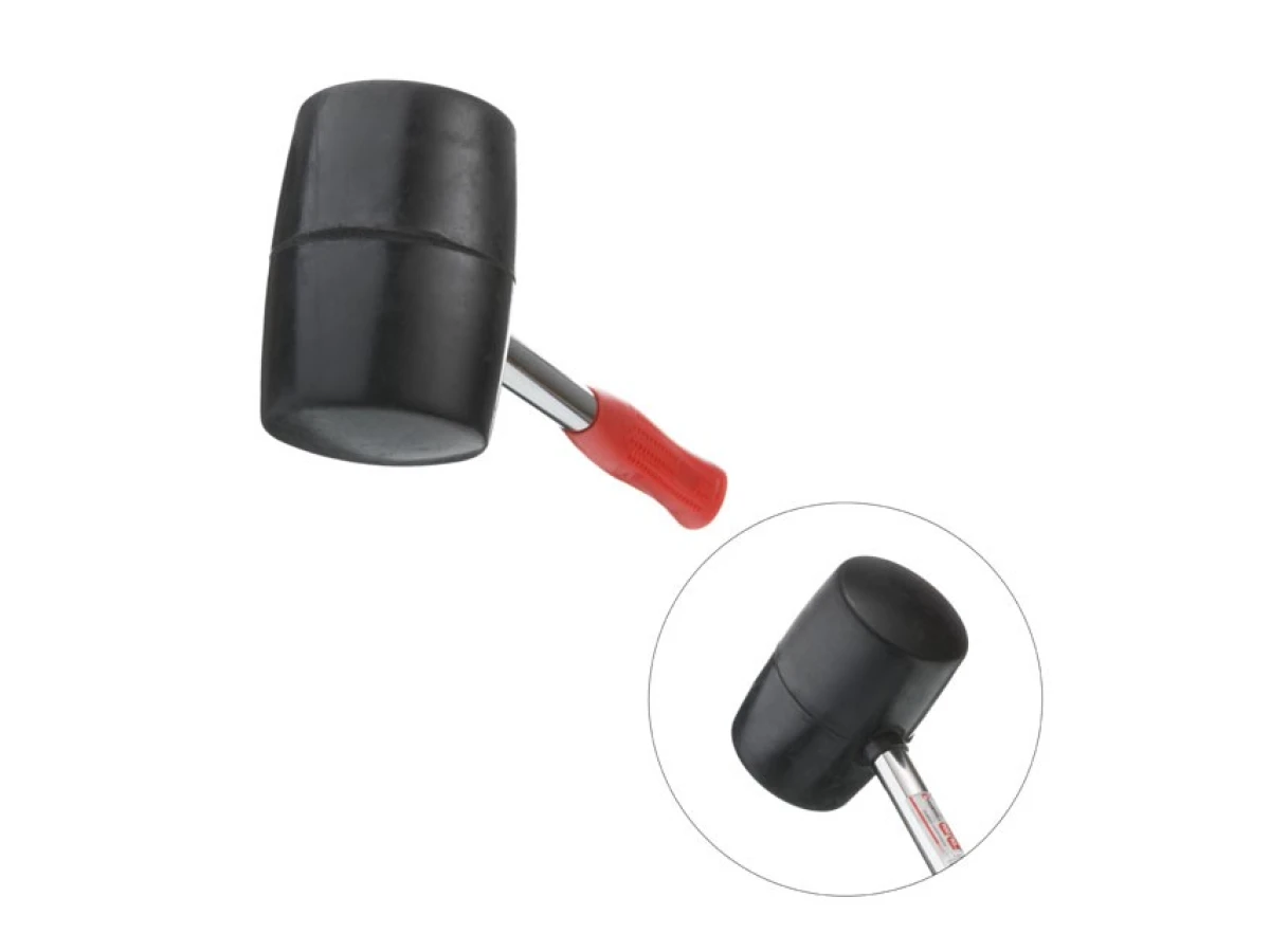 Киянка гумова 900 г, 90 мм, чорна гума, металева ручка INTERTOOL HT-0233 