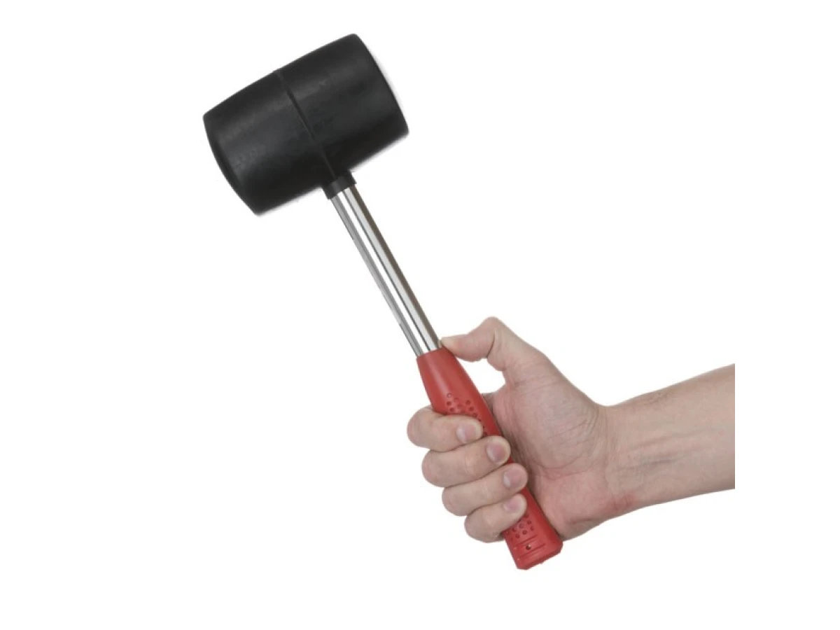 Киянка гумова 900 г, 90 мм, чорна гума, металева ручка INTERTOOL HT-0233 
