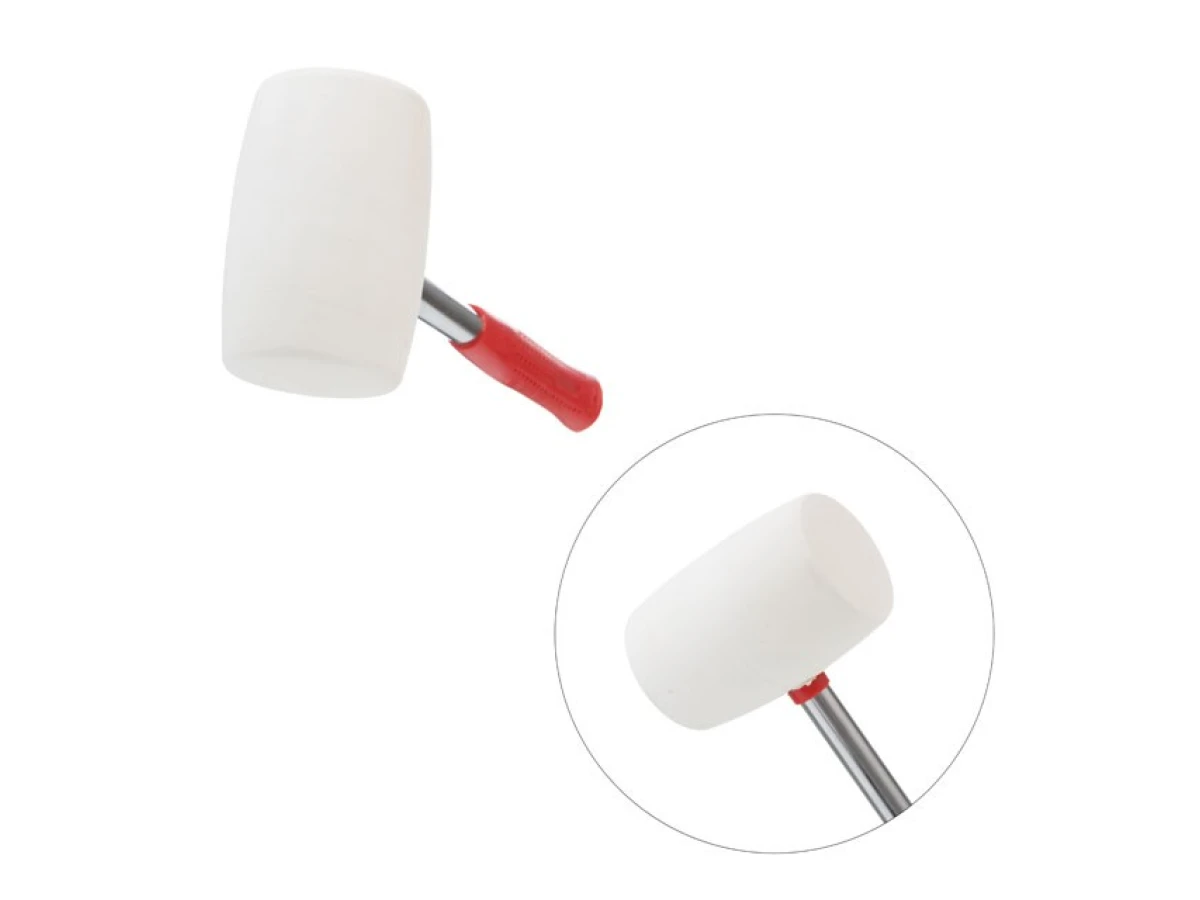 Киянка гумова 680 г, 80 мм, бiла гума, металева ручка INTERTOOL HT-0235 