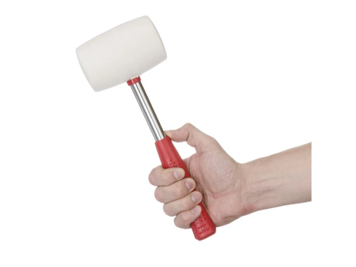 Киянка гумова 680 г, 80 мм, бiла гума, металева ручка INTERTOOL HT-0235 