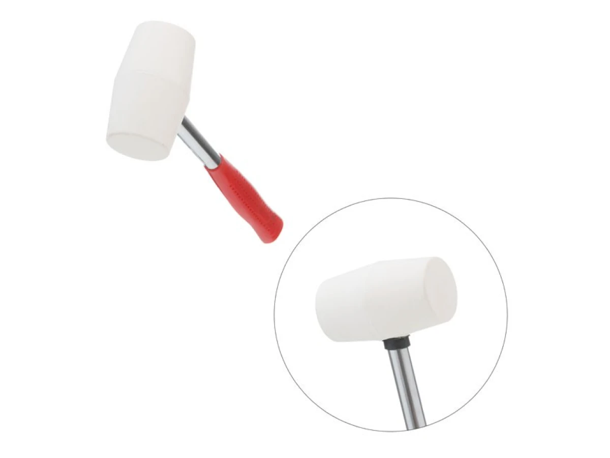 Киянка гумова 225 г, 40 мм, бiла гума, металева ручка INTERTOOL HT-0234 