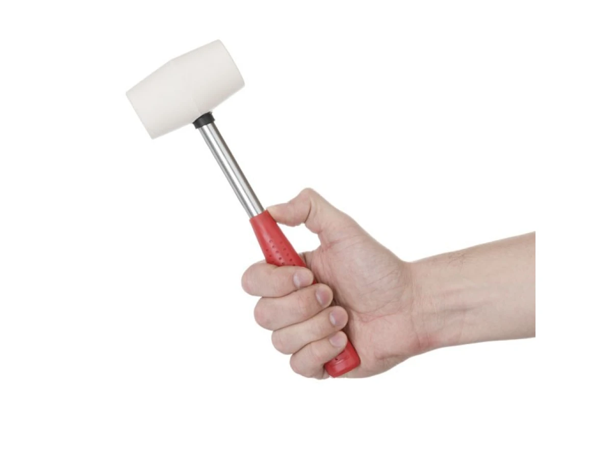Киянка гумова 225 г, 40 мм, бiла гума, металева ручка INTERTOOL HT-0234 