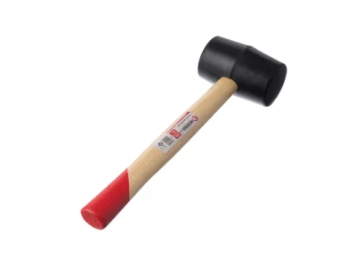 Киянка гумова 350 г, 50 мм, чорна гума, дерев'яна ручка HT-0236