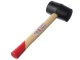 Киянка гумова 350 г, 50 мм, чорна гума, дерев'яна ручка HT-0236 
