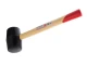 Киянка гумова 350 г, 50 мм, чорна гума, дерев'яна ручка HT-0236 