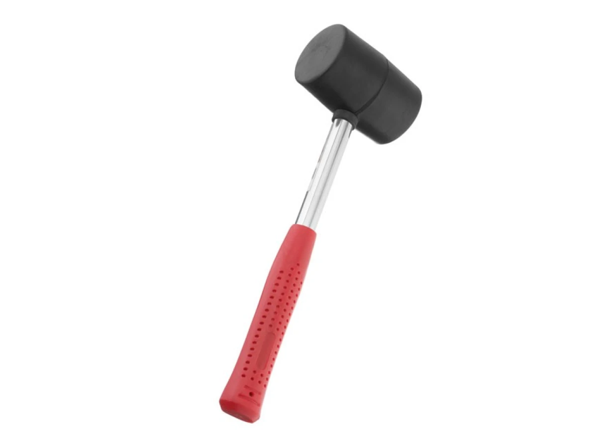 Киянка гумова 450г, 65 мм, чорна гума, металева ручка INTERTOOL HT-0231 