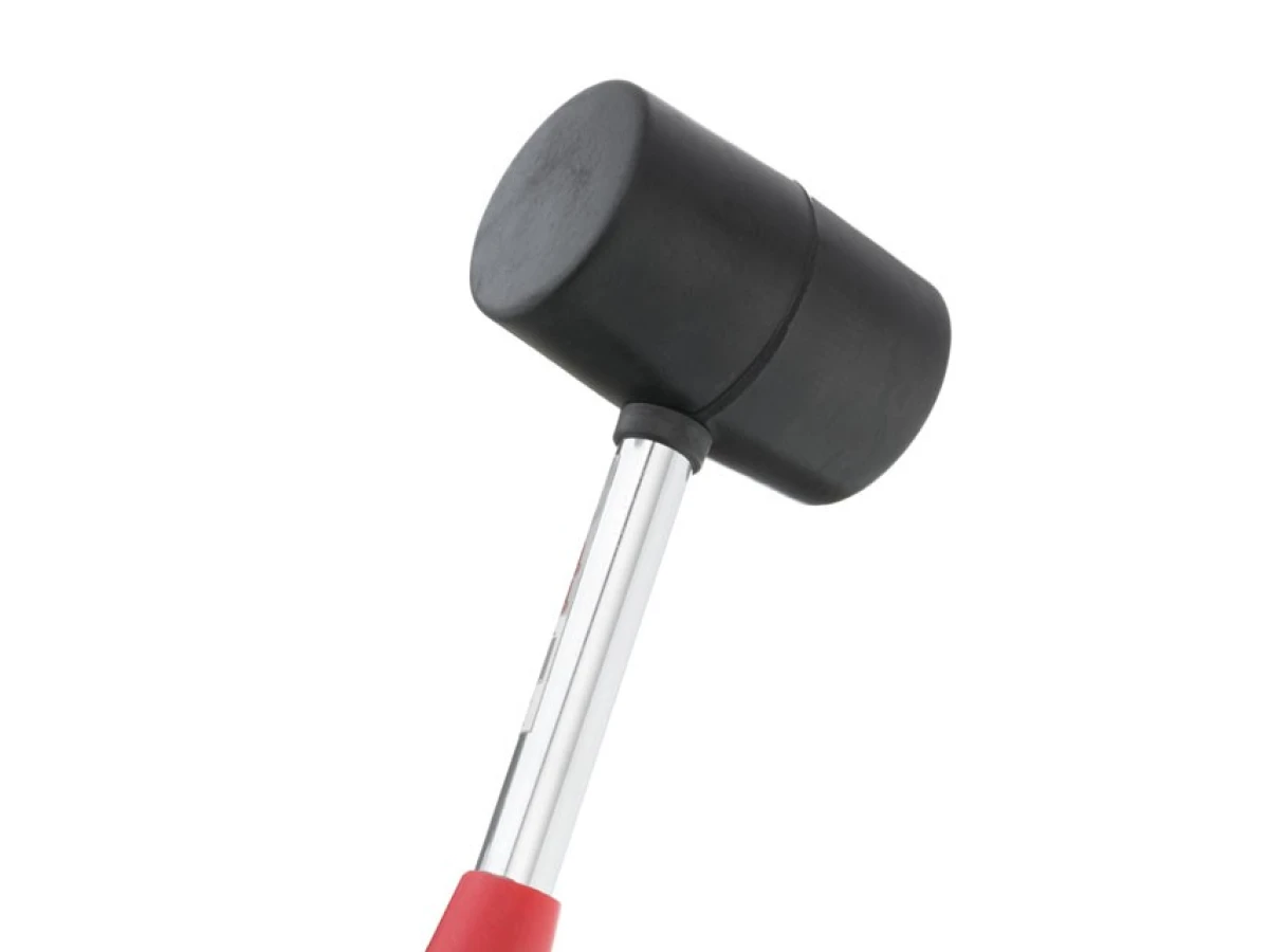 Киянка гумова 450г, 65 мм, чорна гума, металева ручка INTERTOOL HT-0231 