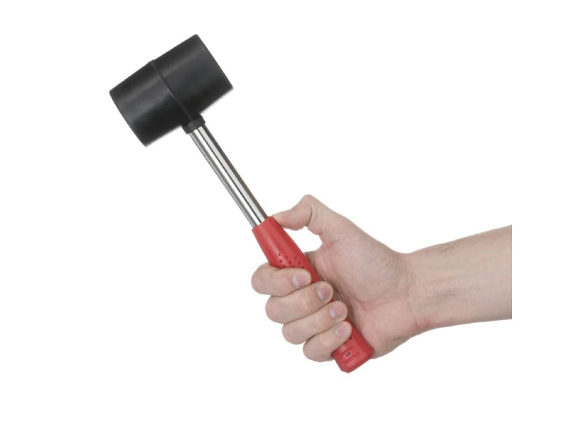 Киянка гумова 450г, 65 мм, чорна гума, металева ручка INTERTOOL HT-0231 