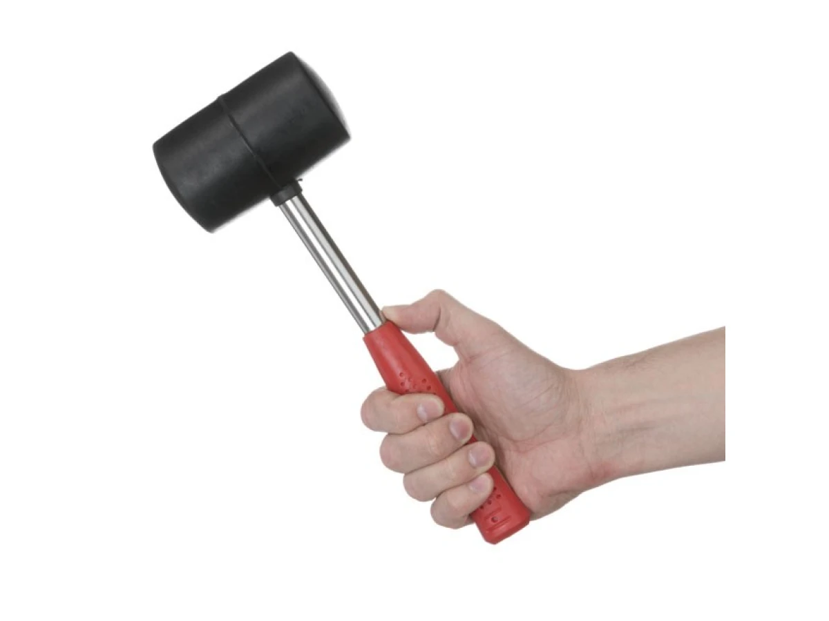 Киянка гумова 680 г, 80 мм, чорна гума, металева ручка INTERTOOL HT-0232 