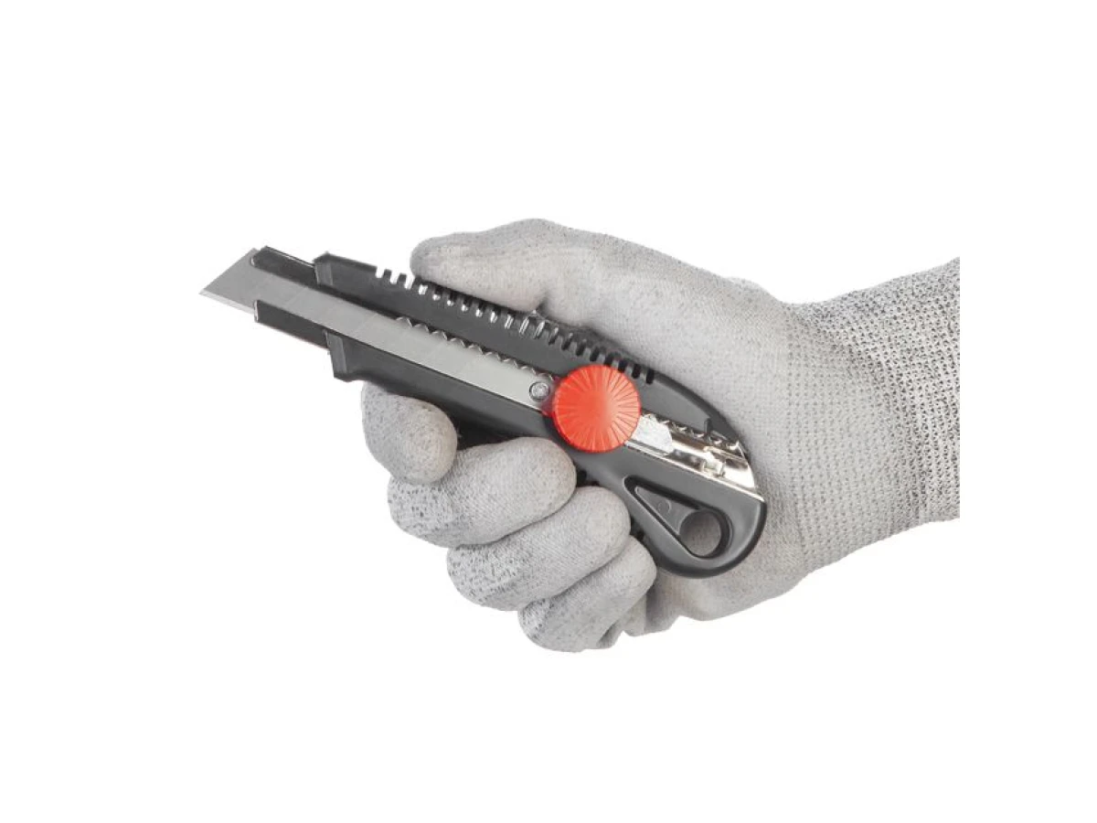 Ніж з металевою напрямною під лезо 18 мм із гвинтовим фіксатором INTERTOOL HT-0502 