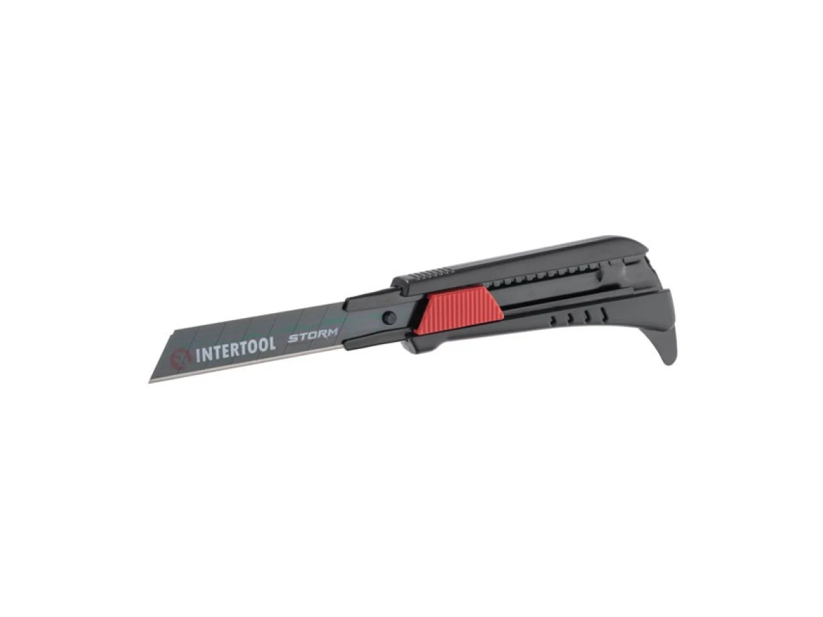 Нож сегментный для линолеума 18 мм, металлическая направляющая, STORM INTERTOOL HT-0538 