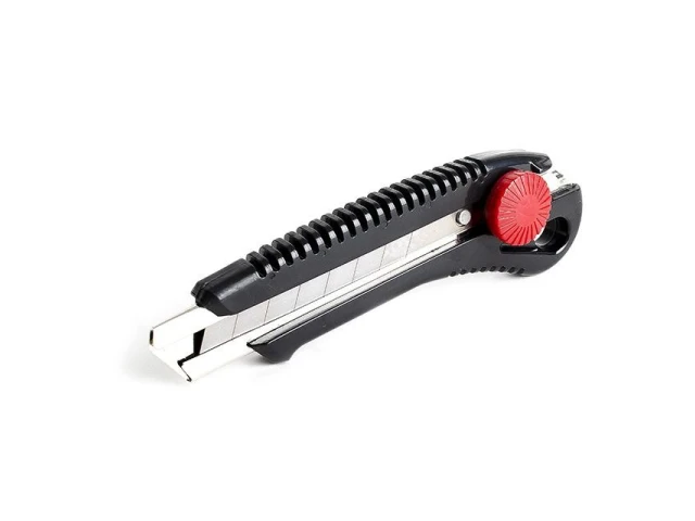 Ніж з металевою напрямною під лезо 18 мм із гвинтовим фіксатором INTERTOOL HT-0502 