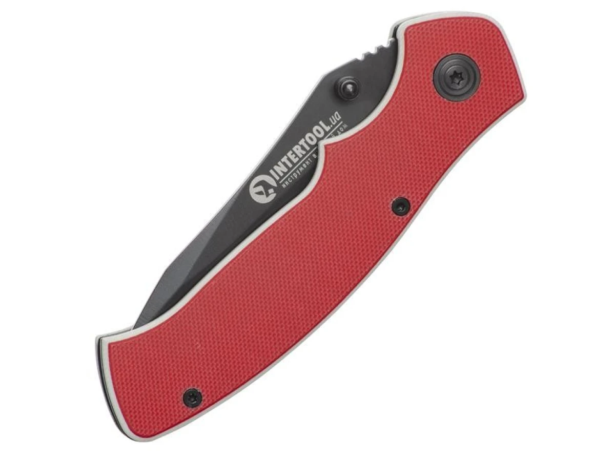 Ніж складаний 194 мм, ручка з металевими вставками INTERTOOL HT-0595 