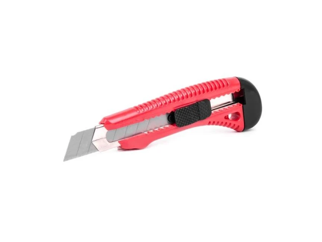 Ніж прорізний посилений з відламним лезом 18 мм INTERTOOL HT-0501 