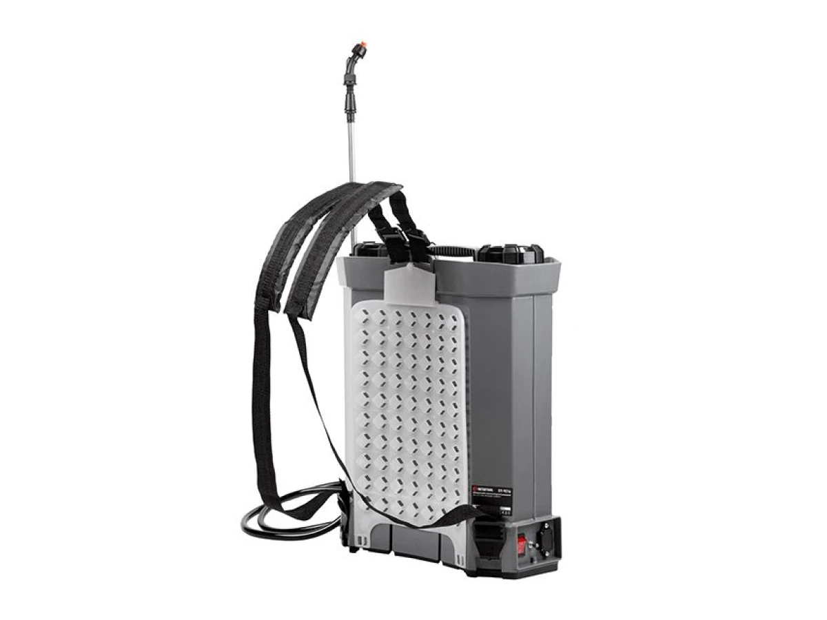 Опрыскиватель аккумуляторный ранцевый 16 л, 3.1 л/мин, батарея 12 В/8 Ач INTERTOOL DT-9016 