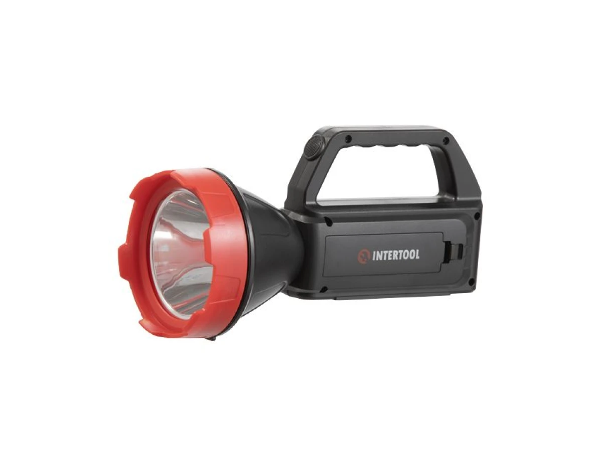 Ліхтар акумуляторний 1LED+1COB, power bank, індикатор заряду, сонячна панель INTERTOOL LB-0107 