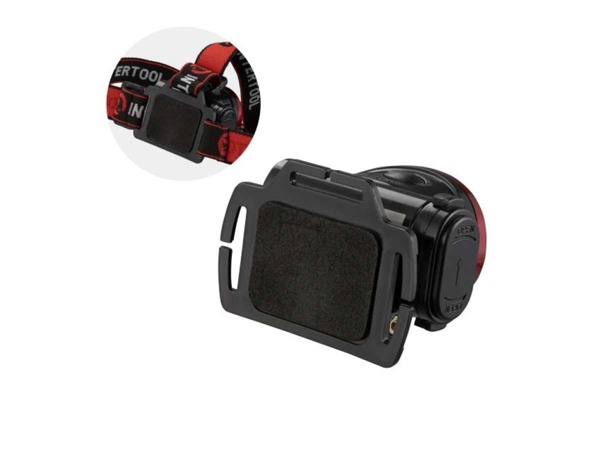 Ліхтар налобний світлодіодний, пиловологозахищений корпус, 3W COB, батарейки 3 ААА INTERTOOL LB-0304 