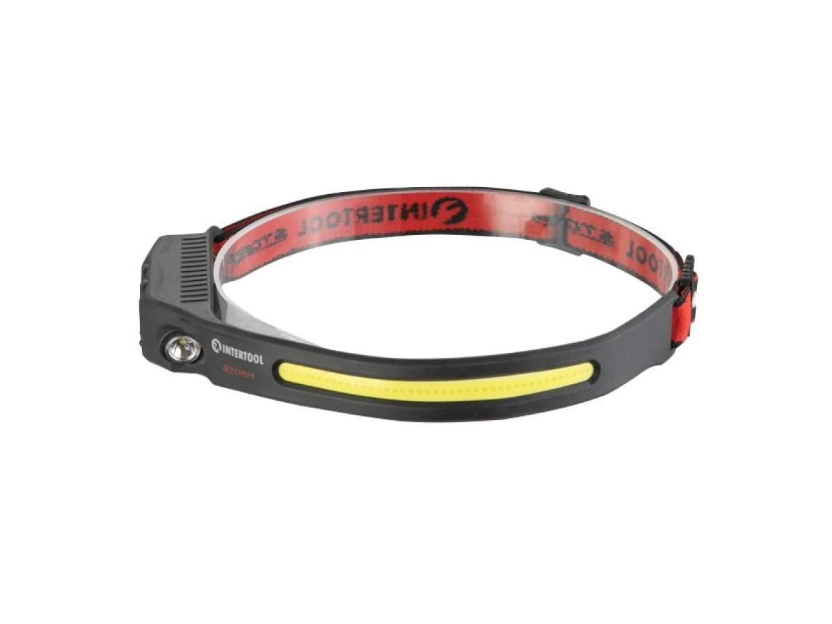 Ліхтар налобний акумуляторний COB+SMD, 9 режимів роботи, сенсор, STORM INTERTOOL LB-0315 