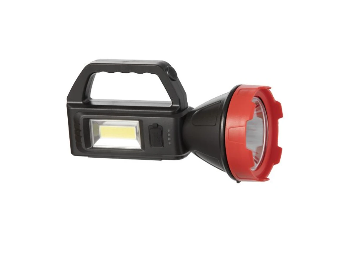 Ліхтар акумуляторний 1LED+1COB, power bank, індикатор заряду, сонячна панель INTERTOOL LB-0107 