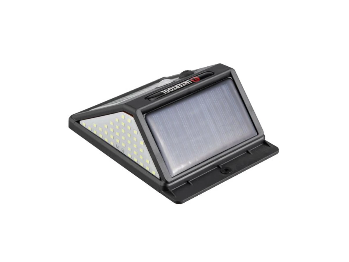 Світильник акумуляторний настінний 144SMD, вуличний, сонячна панель, датчик руху INTERTOOL LB-0114 
