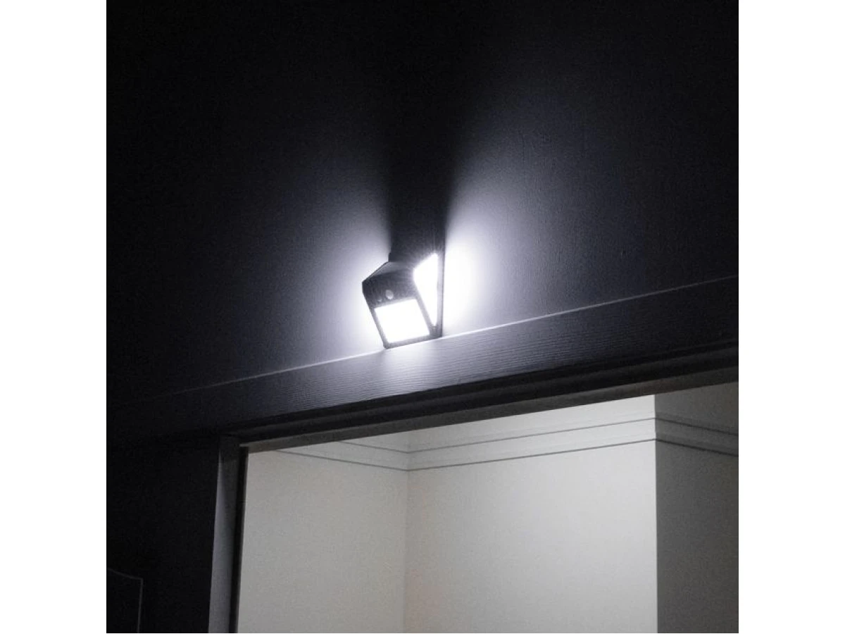 Світильник акумуляторний настінний 144SMD, вуличний, сонячна панель, датчик руху INTERTOOL LB-0114 