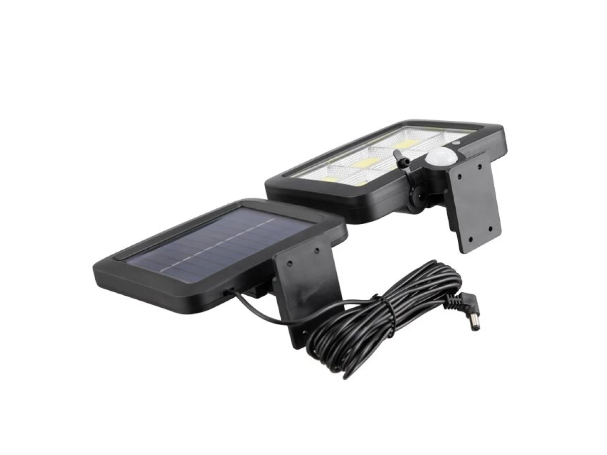 Світильник акумуляторний настінний 6COB, виносна сонячна панель, датчик руху, ДК INTERTOOL LB-0116 