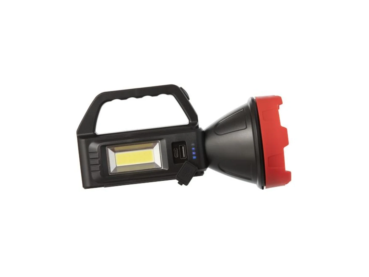 Ліхтар акумуляторний 1LED+1COB, power bank, індикатор заряду, сонячна панель INTERTOOL LB-0107 