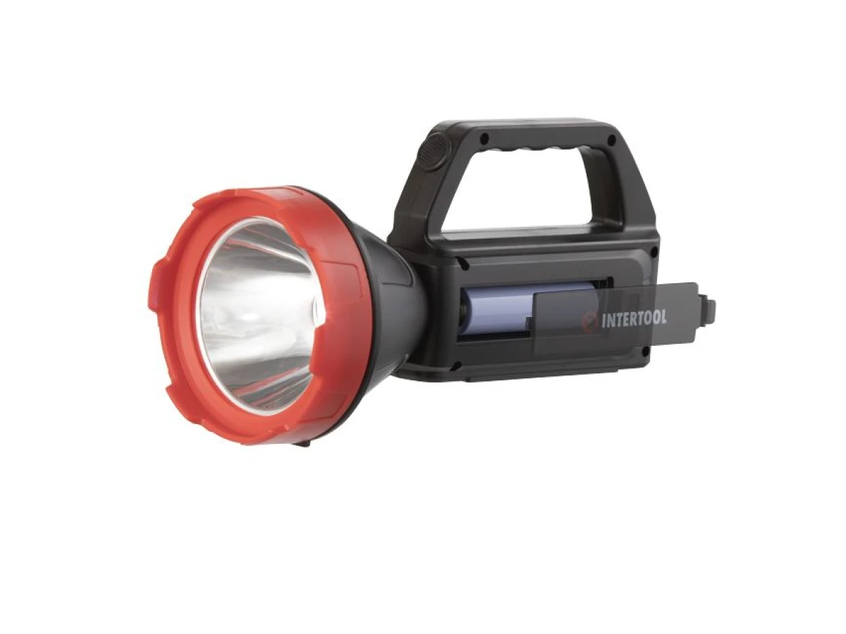 Ліхтар акумуляторний 1LED+1COB, power bank, індикатор заряду, сонячна панель INTERTOOL LB-0107 