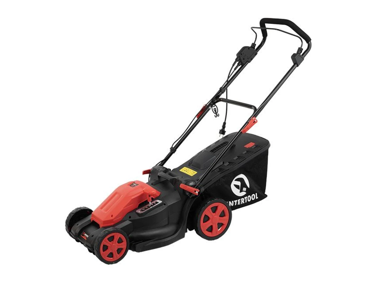 Газонокосилка электрическая 1.8 кВт, 230 В~50 Гц, 3200 об/мин, ширина захвата 400 мм, высота среза 25-75 мм, контейнер 40 литров, STORM INTERTOOL WT-2265 
