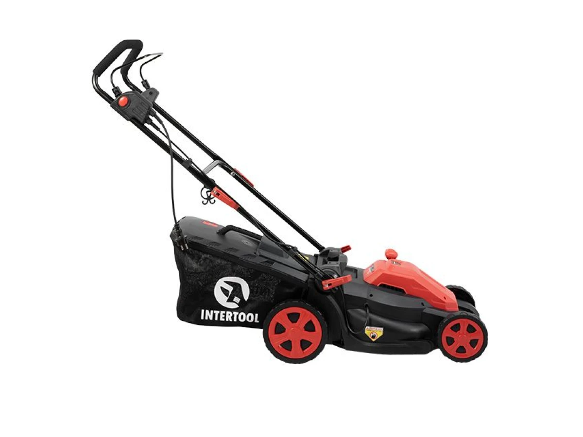 Газонокосилка электрическая 1.8 кВт, 230 В~50 Гц, 3200 об/мин, ширина захвата 400 мм, высота среза 25-75 мм, контейнер 40 литров, STORM INTERTOOL WT-2265 