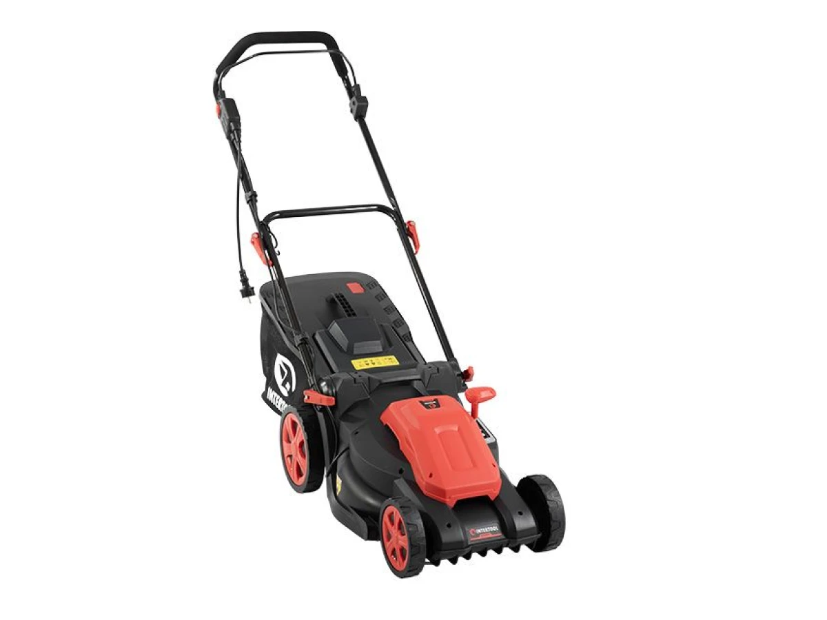 Газонокосилка электрическая 1.8 кВт, 230 В~50 Гц, 3200 об/мин, ширина захвата 400 мм, высота среза 25-75 мм, контейнер 40 литров, STORM INTERTOOL WT-2265 