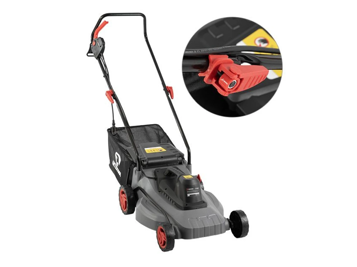 Газонокосилка электрическая 1300Вт, 230В, 3500об/мин, ширина захвата 380мм, высота среза 20/40/60мм, контейнер 35 литров INTERTOOL DT-2262 