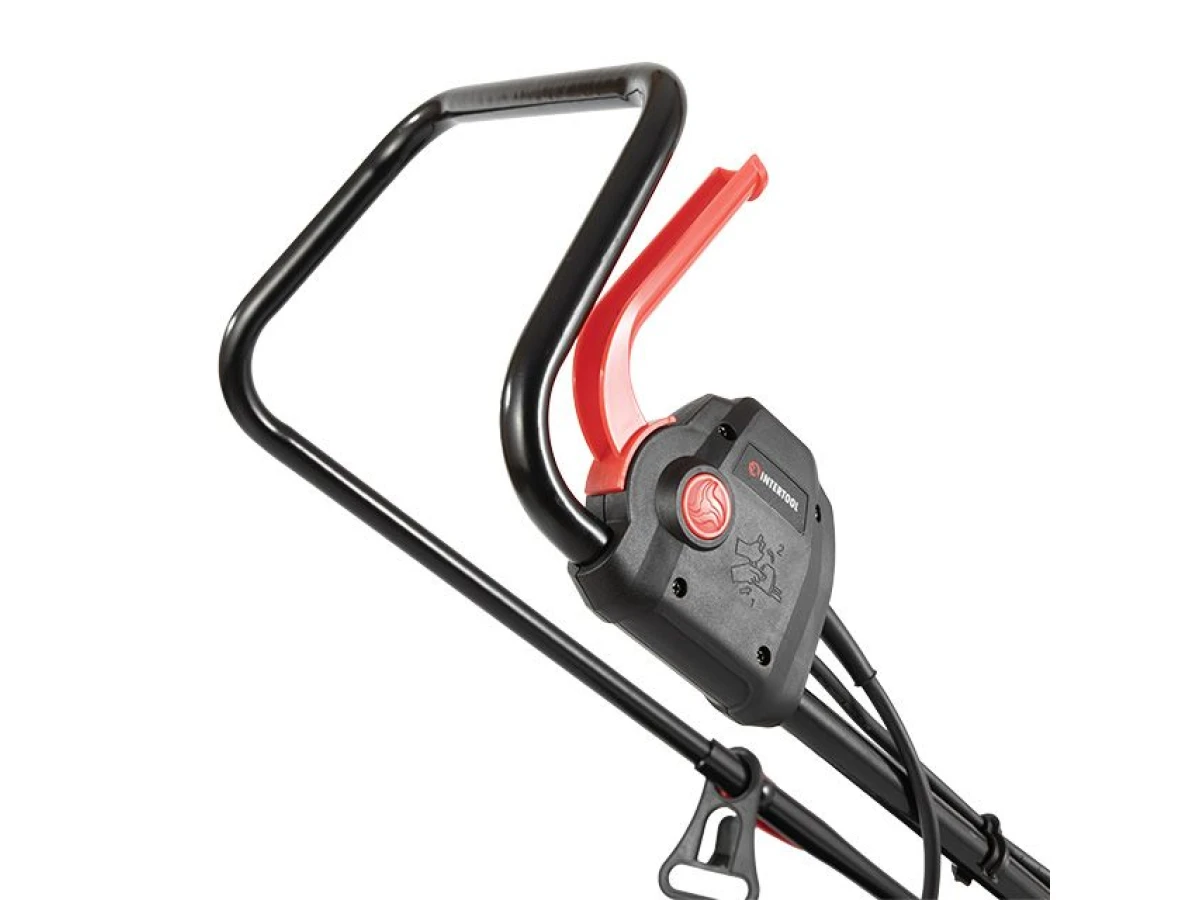 Газонокосилка электрическая 1300Вт, 230В, 3500об/мин, ширина захвата 380мм, высота среза 20/40/60мм, контейнер 35 литров INTERTOOL DT-2262 