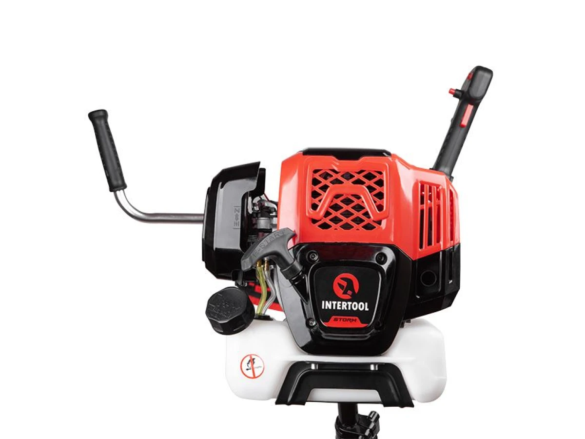 Мотокоса 1.85 кВт, 52 см³, катушка, фреза 40 зубъев, двухплечевой ранцевый ремень, STORM ( комплект из двух частей вал + двигатель) INTERTOOL WT-2230 