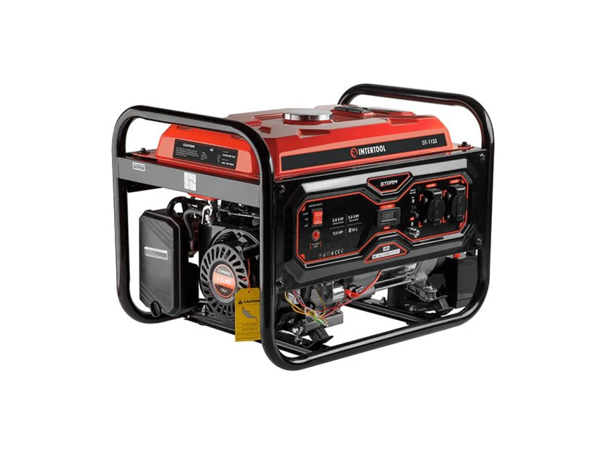 Генератор бензиновый 2.8/3 кВт, 220 В, 15 л, электро+ручной старт, медная обмотка, STORM INTERTOOL DT-1131 