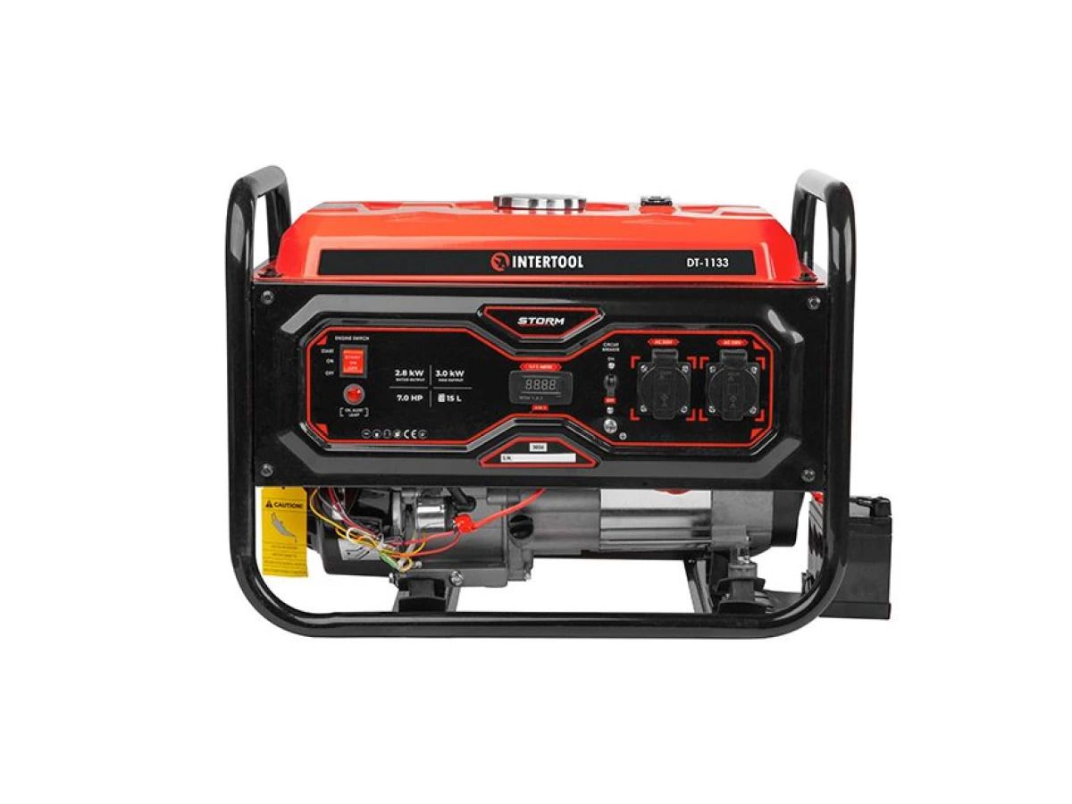 Генератор бензиновый 2.8/3 кВт, 220 В, 15 л, электро+ручной старт, медная обмотка, STORM INTERTOOL DT-1131 