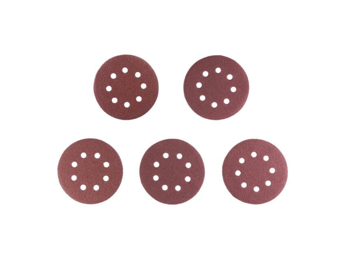 Круг наждаковий самоклеючий 125 мм з отворами , папір клас С, густина 140 г/м2, К40, уп. 5 од. INTERTOOL BT-0583 