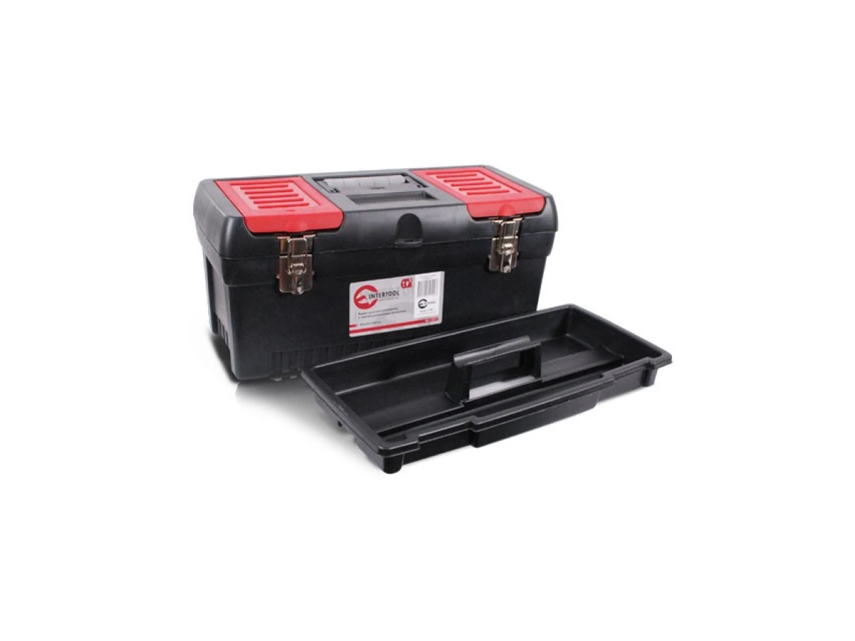 Ящик для инструментов с металлическими замками, 19" 483*242*240 мм INTERTOOL BX-1019 