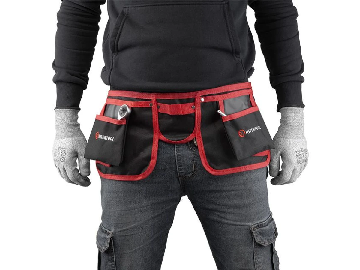 Сумка поясная слесарно-строительная, 11 карманов, полиэстер INTERTOOL SP-1015 