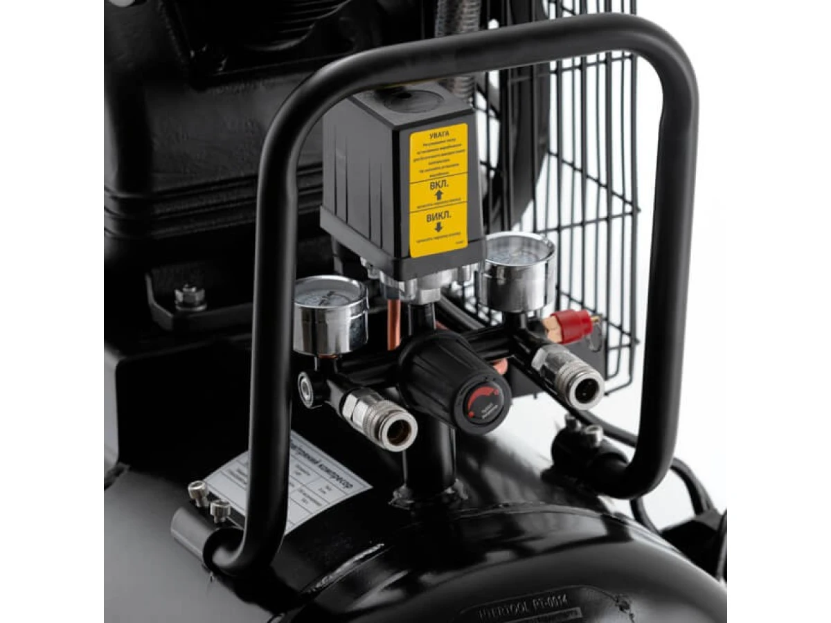 Компресор 100 л, 3 кВт, 220 В, 10 aтм, 500 л/хв., 2 циліндри, STORM INTERTOOL PT-0014 