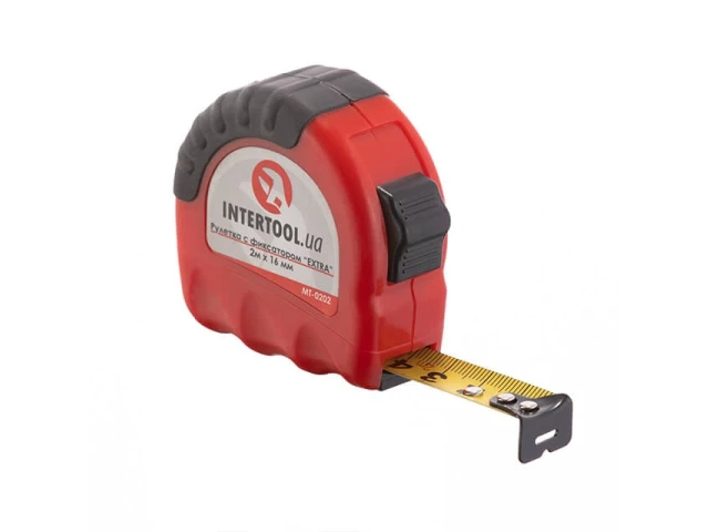 Рулетка з металевим полотном 2м x 16мм "EXTRA" INTERTOOL MT-0202 