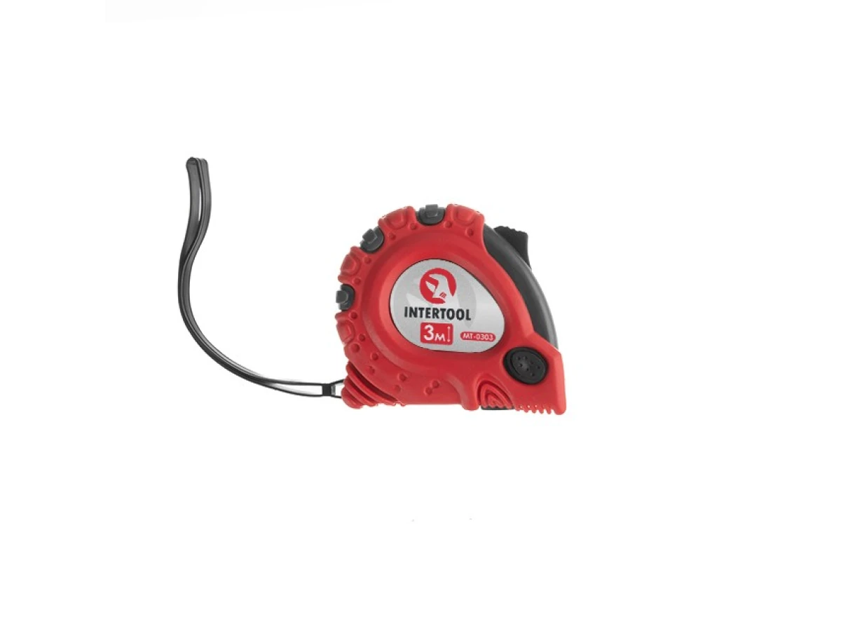 Рулетка з металевим полотном 3м x 16мм "Супер Магніт" блістер INTERTOOL MT-0303 